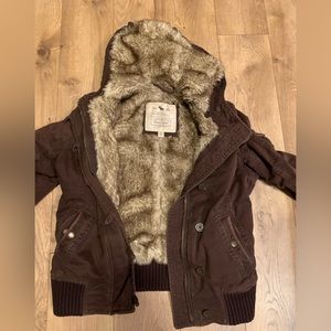 Ambercrombie and Fitch faux fur bomber jacket